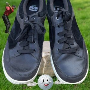 Like New Callaway Del Mar Leather Golf Shoes Black Size 11.5